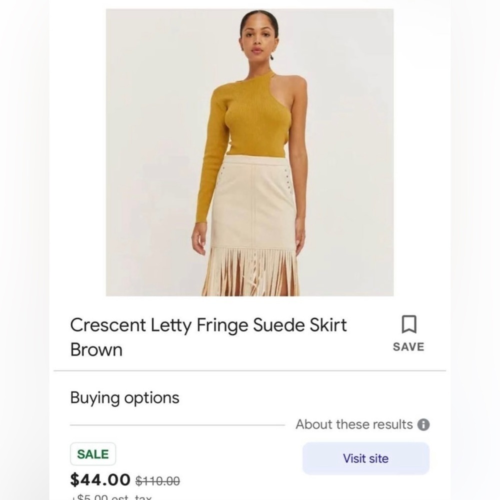 Crescent cream tassel skirt